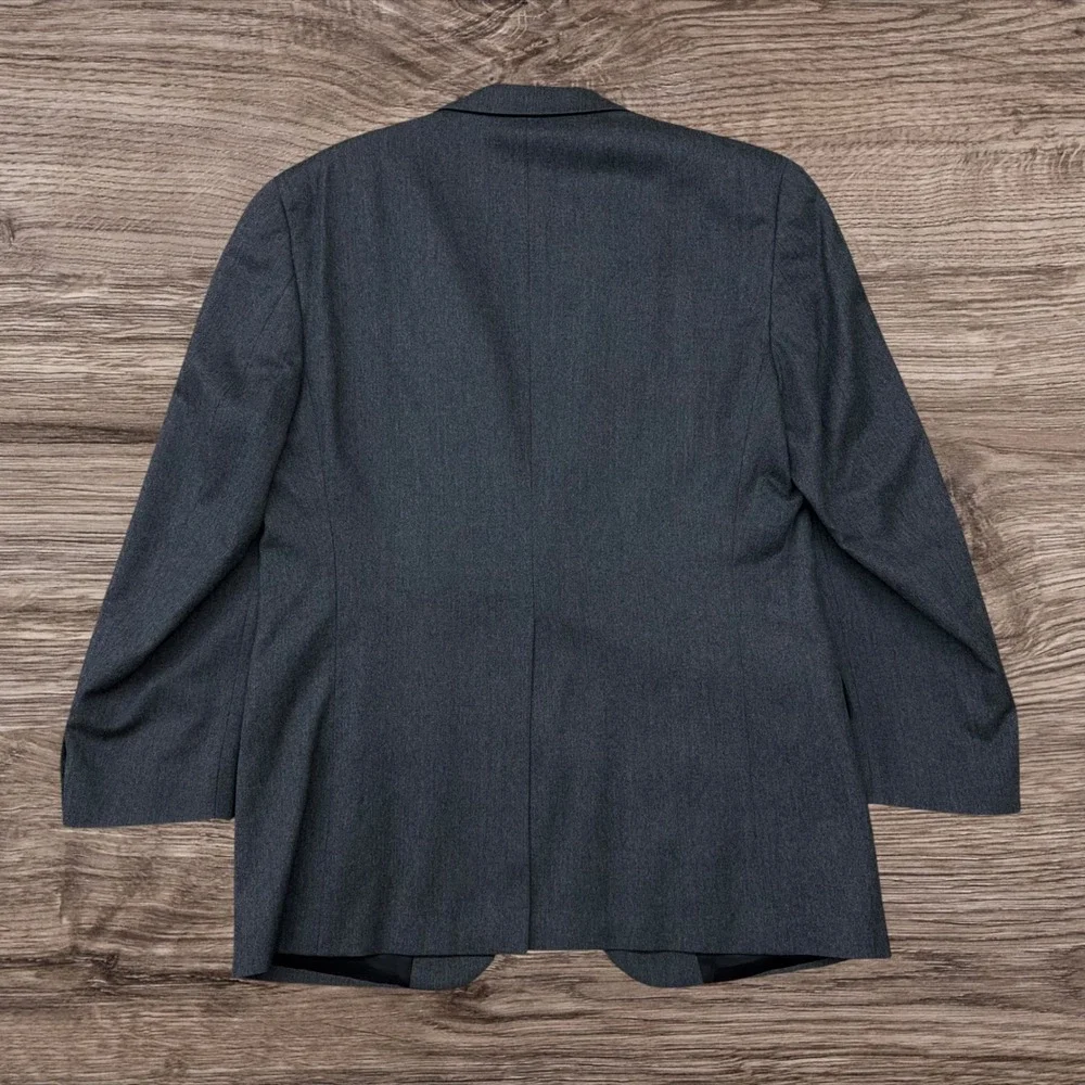 Burberrys Vintage Mens Pure Wool Blazer Sport Coat Charcoal Gray USA Made 44R
